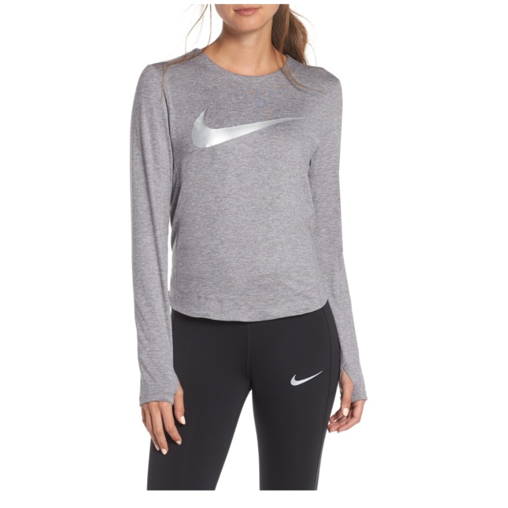 Nike Womens Element Metallic Logo Running Top L